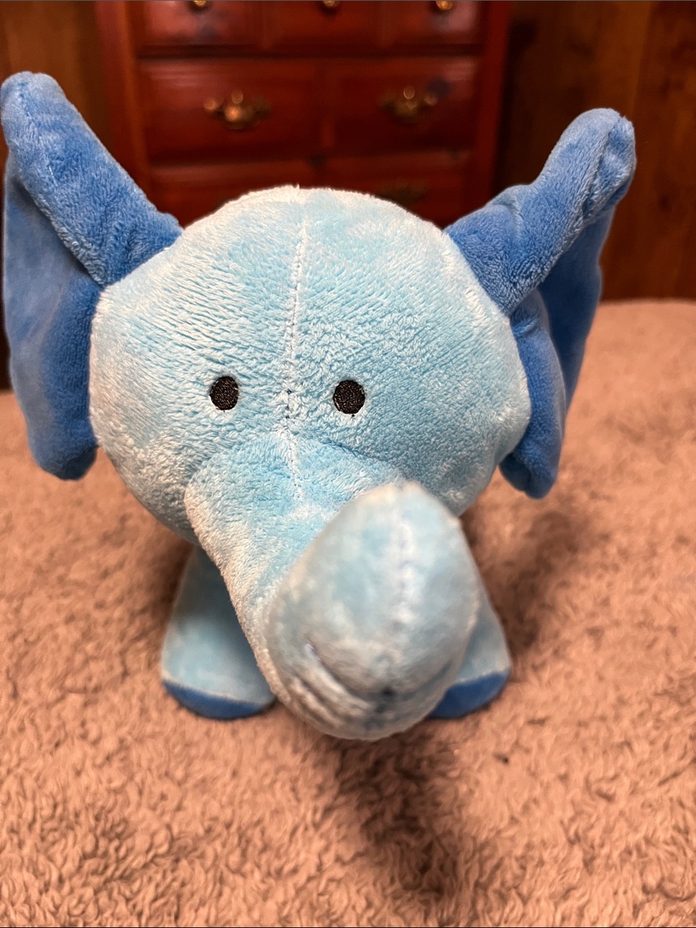 NAPCO Plush Blue Elephant Stuffed Animal Toy Cute Soft Cuddly Baby Boy Nursery